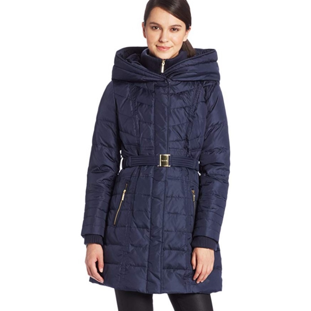 Kensie Long Puffer Jacket with Oversized Hood